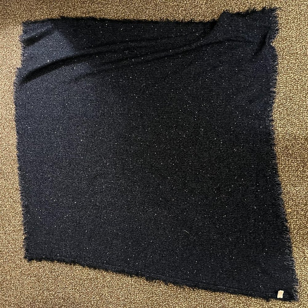 Womens Oversized Navy Blue Scarf with Sequins